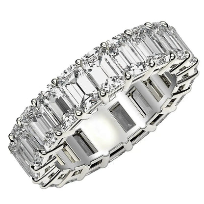Emerald-cut lab-grown diamond eternity ring in 14k white gold, 7 cttw FG/VS2, Bids.com on Tampa Home & Garden Store