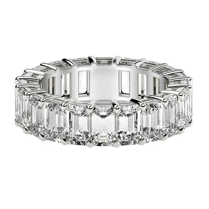 Emerald-cut lab-grown diamond eternity ring in 14k white gold, 7 cttw FG/VS2, Bids.com on Tampa Home & Garden Store