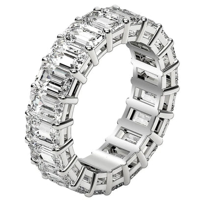 Emerald cut lab-grown diamond eternity ring in 14k white gold, 7 ctw FG/VS2, by Bids.com on Tampa Home & Garden Store