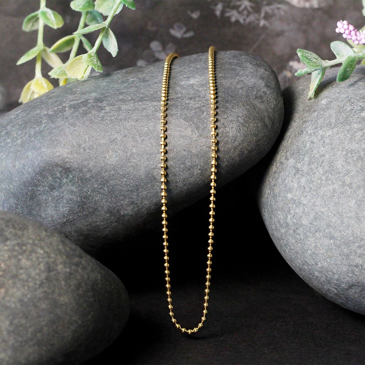 14k yellow gold bead chain necklace 1.5mm, two chains, Bids.com on Tampa Home & Garden Store