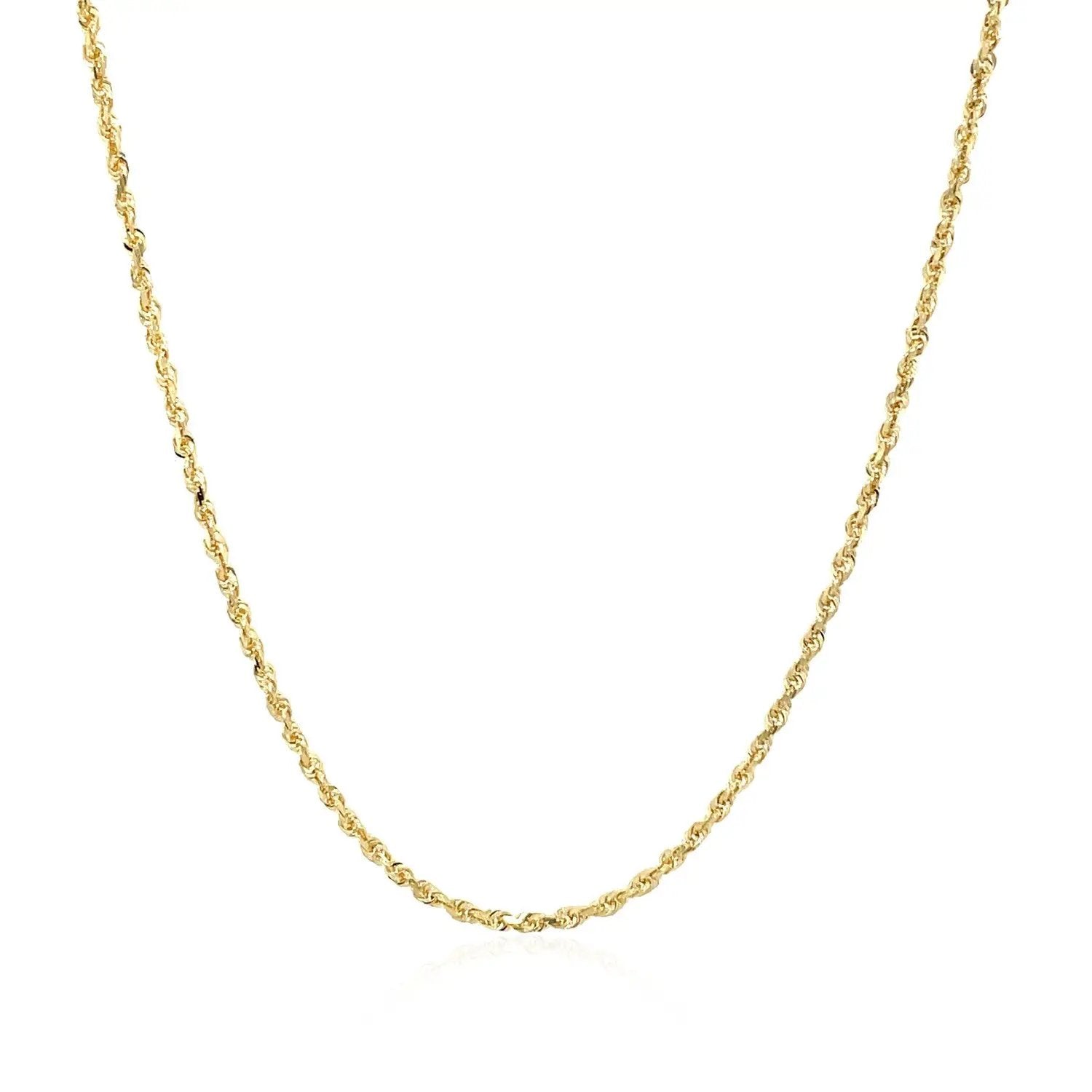 Necklace 10k yellow gold solid diamond-cut rope chain 1.4mm by Bids.com on Tampa Home & Garden Store