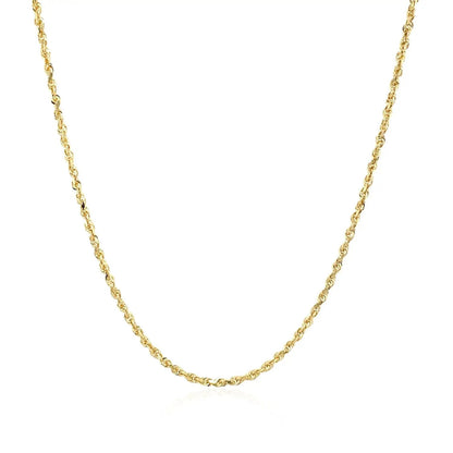 Necklace 10k yellow gold solid diamond-cut rope chain 1.4mm by Bids.com on Tampa Home & Garden Store