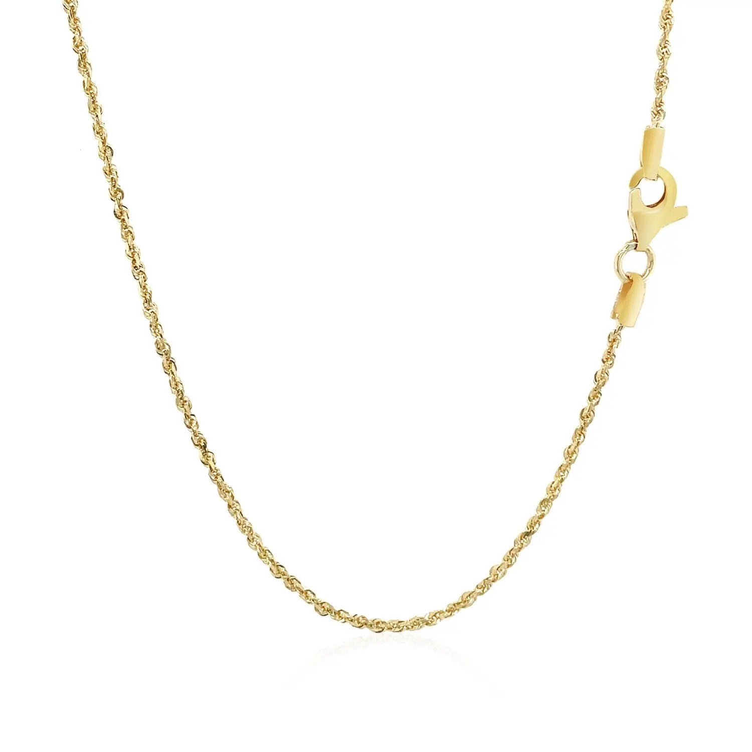 10k yellow gold solid diamond-cut rope chain necklace 1.4mm lobster clasp on Tampa Home & Garden Store