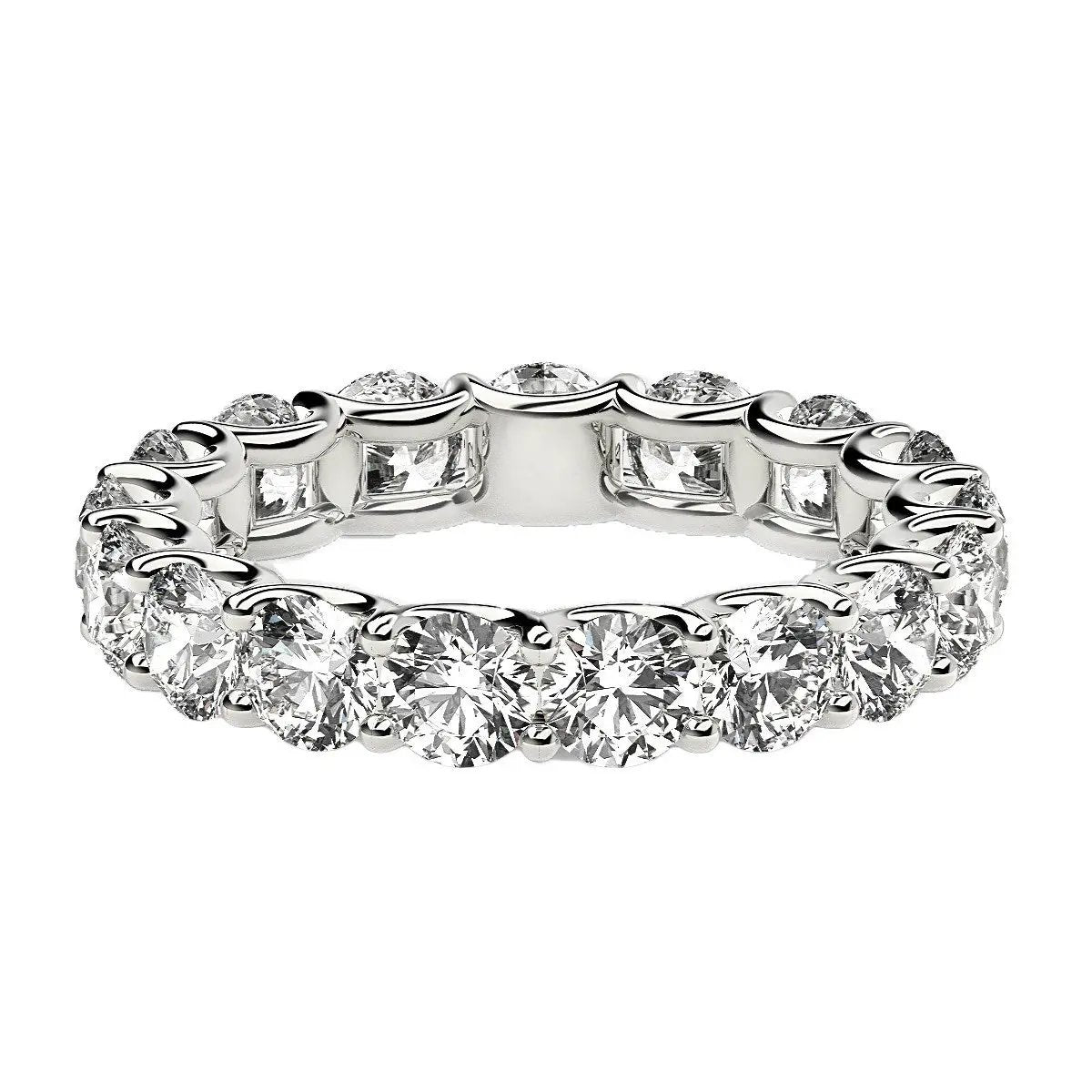 Round Cut Lab Grown Diamond Eternity Ring, 14k White Gold, 3 cttw FG/VS2 on Tampa Home & Garden Store