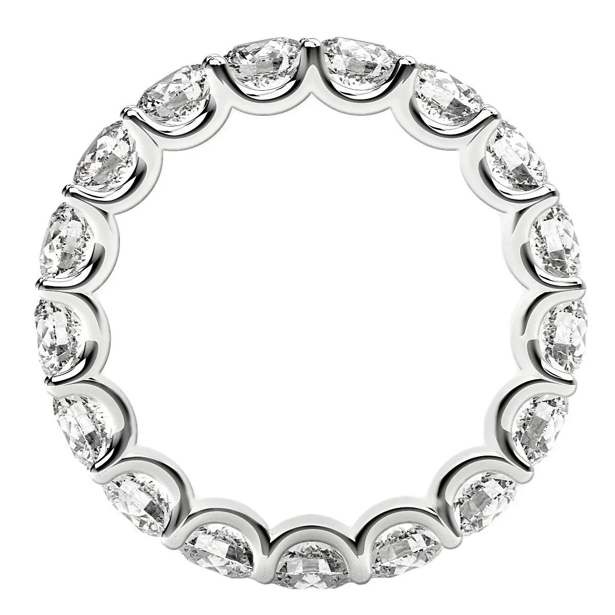 Round-cut lab-grown diamond eternity ring in 14k white gold on Tampa Home & Garden Store