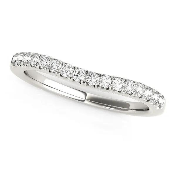 14k white gold pave set curved round wedding band 1/4 cttw Bids.com on Tampa Home & Garden Store