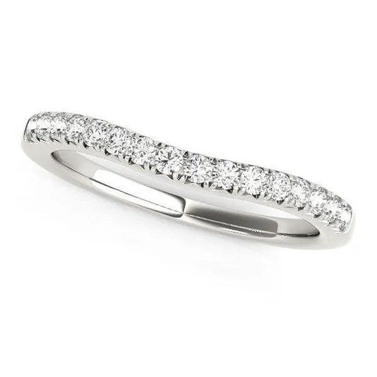 14k white gold pave set curved round wedding band 1/4 cttw Bids.com on Tampa Home & Garden Store