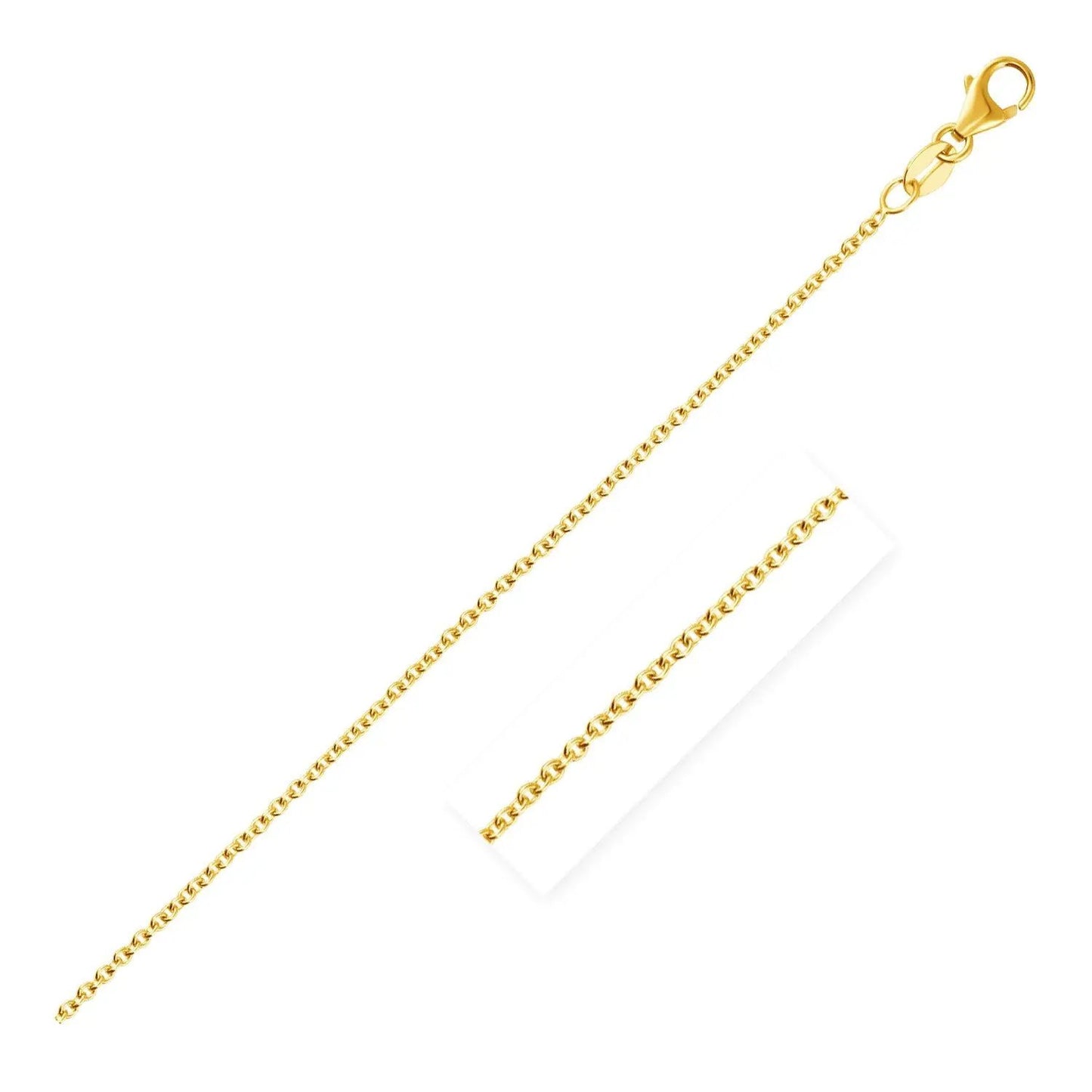 14k yellow gold round cable link chain necklace, 1.9mm with lobster clasp on Tampa Home & Garden Store