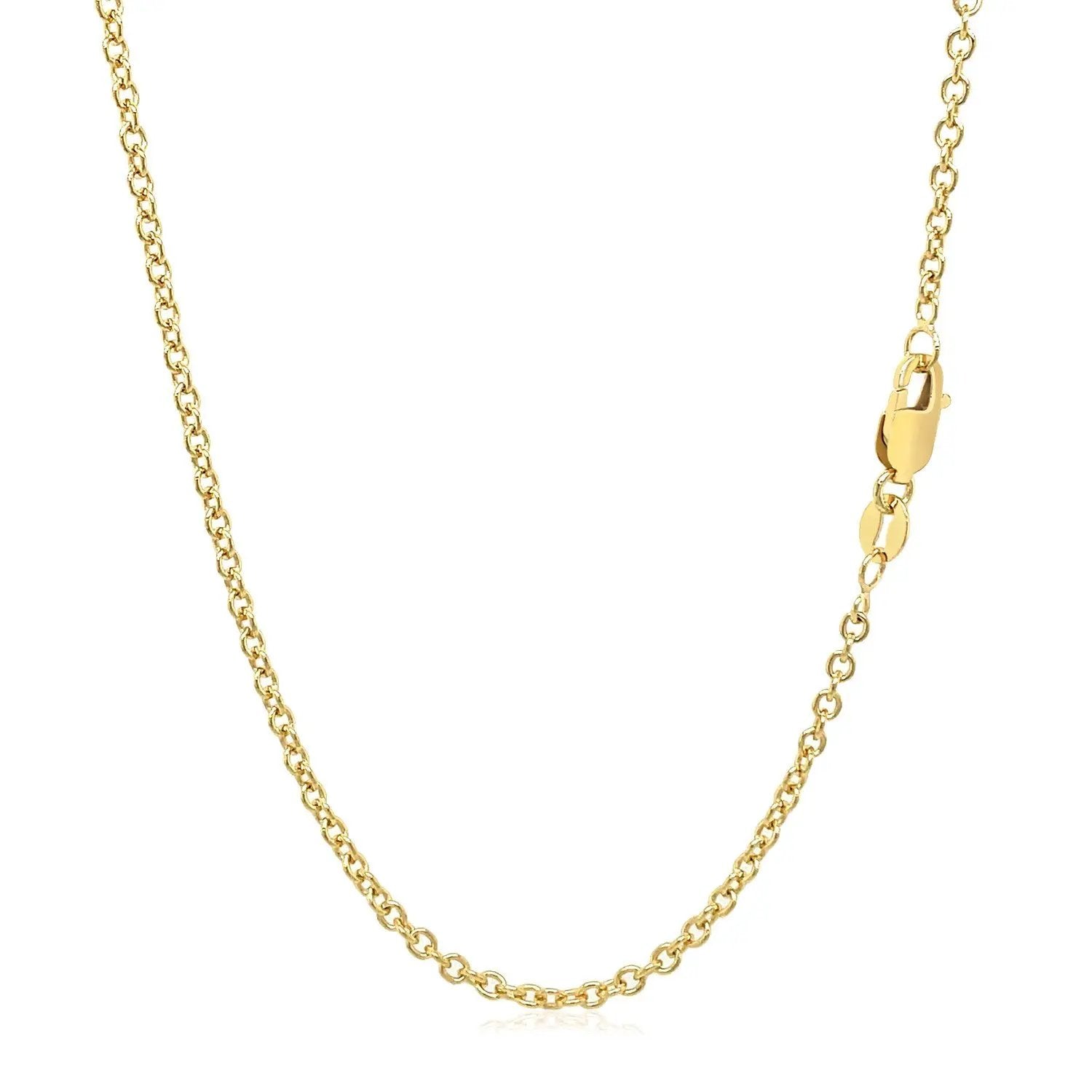14k Yellow Gold Round Cable Link Necklace 1.9mm with lobster clasp Bids.com on Tampa Home & Garden Store