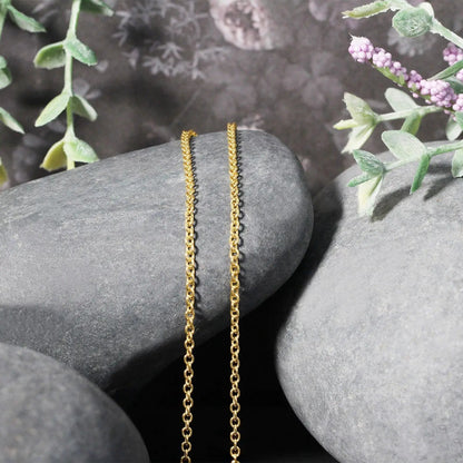 14k yellow gold round cable chain necklace 1.9mm two chains by Bids.com on Tampa Home & Garden Store