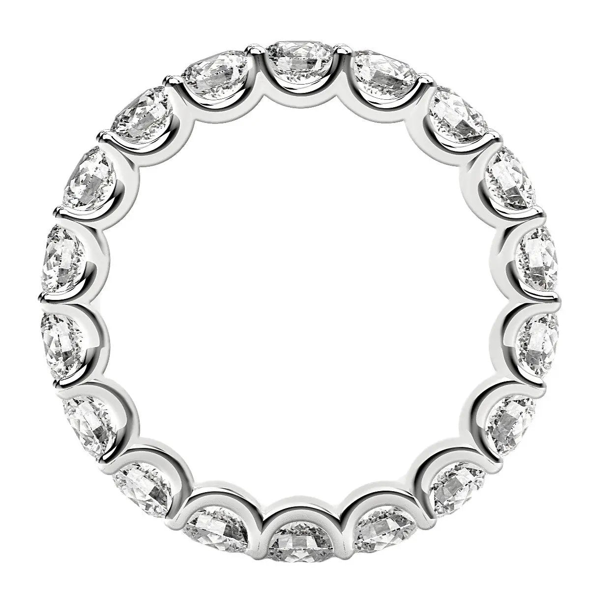 Round-cut lab-grown diamond eternity ring in 14k white gold, 2 cttw FG/VS2, Bids.com on Tampa Home & Garden Store