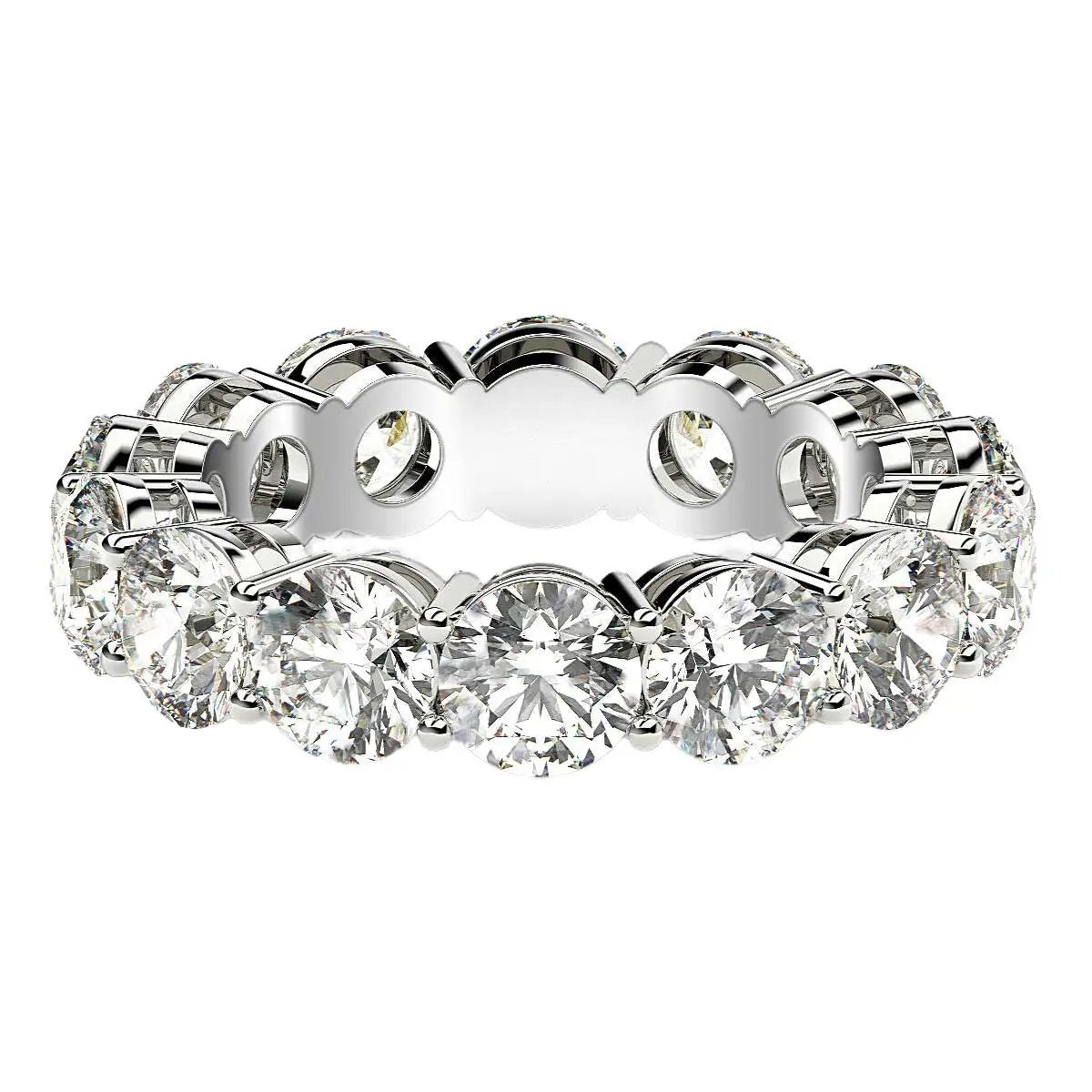 Round-cut lab-grown diamond eternity ring in 14k white gold, 6 cttw FG/VS2 on Tampa Home & Garden Store