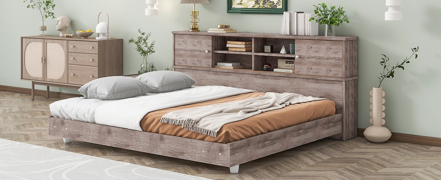 Full Size Daybed Frame with Storage Bookcases Wood Light Oak - Tampa Home & Garden Store