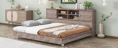 Full Size Daybed Frame with Storage Bookcases Wood Light Oak - Tampa Home & Garden Store