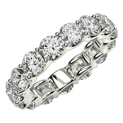 Round cut lab grown diamond eternity ring in 14k white gold, 5 cttw FG/VS2 on Tampa Home & Garden Store