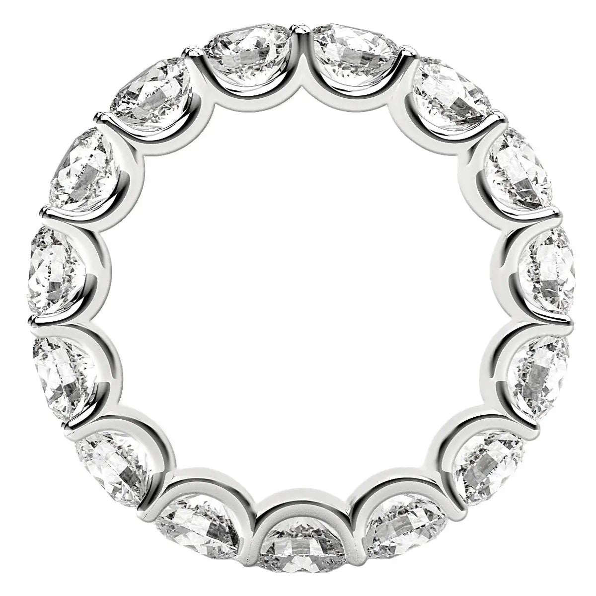 Round cut lab-grown diamond eternity ring in 14k white gold with 12 stones by Bids.com on Tampa Home & Garden Store