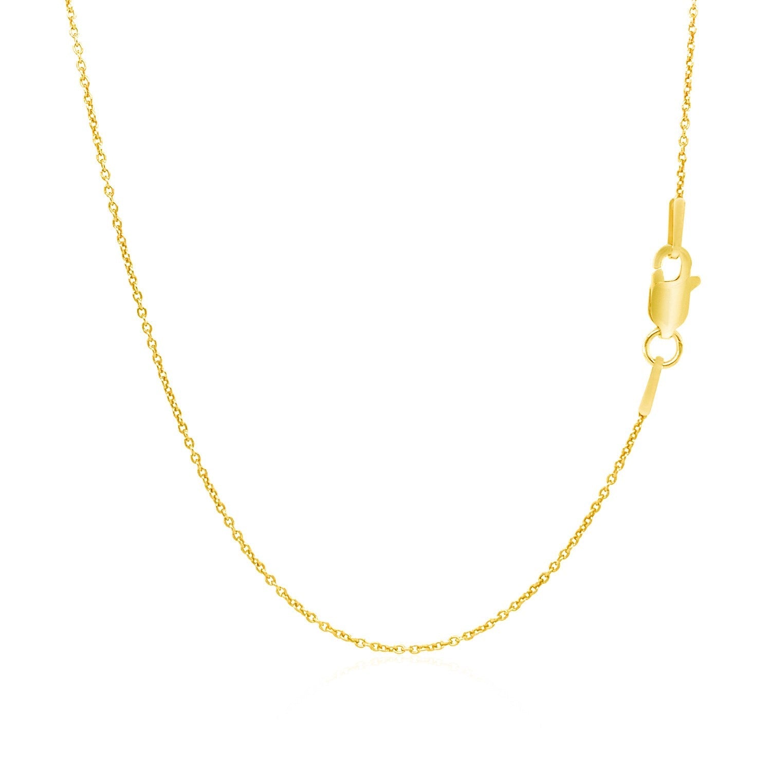 14k yellow gold round cable link chain necklace 1.1mm by Bids.com with lobster clasp on Tampa Home & Garden Store