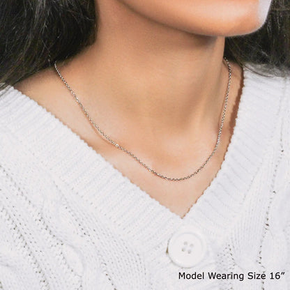 18k white gold diamond-cut cable link necklace, 1.40 mm chain by Bids.com on Tampa Home & Garden Store