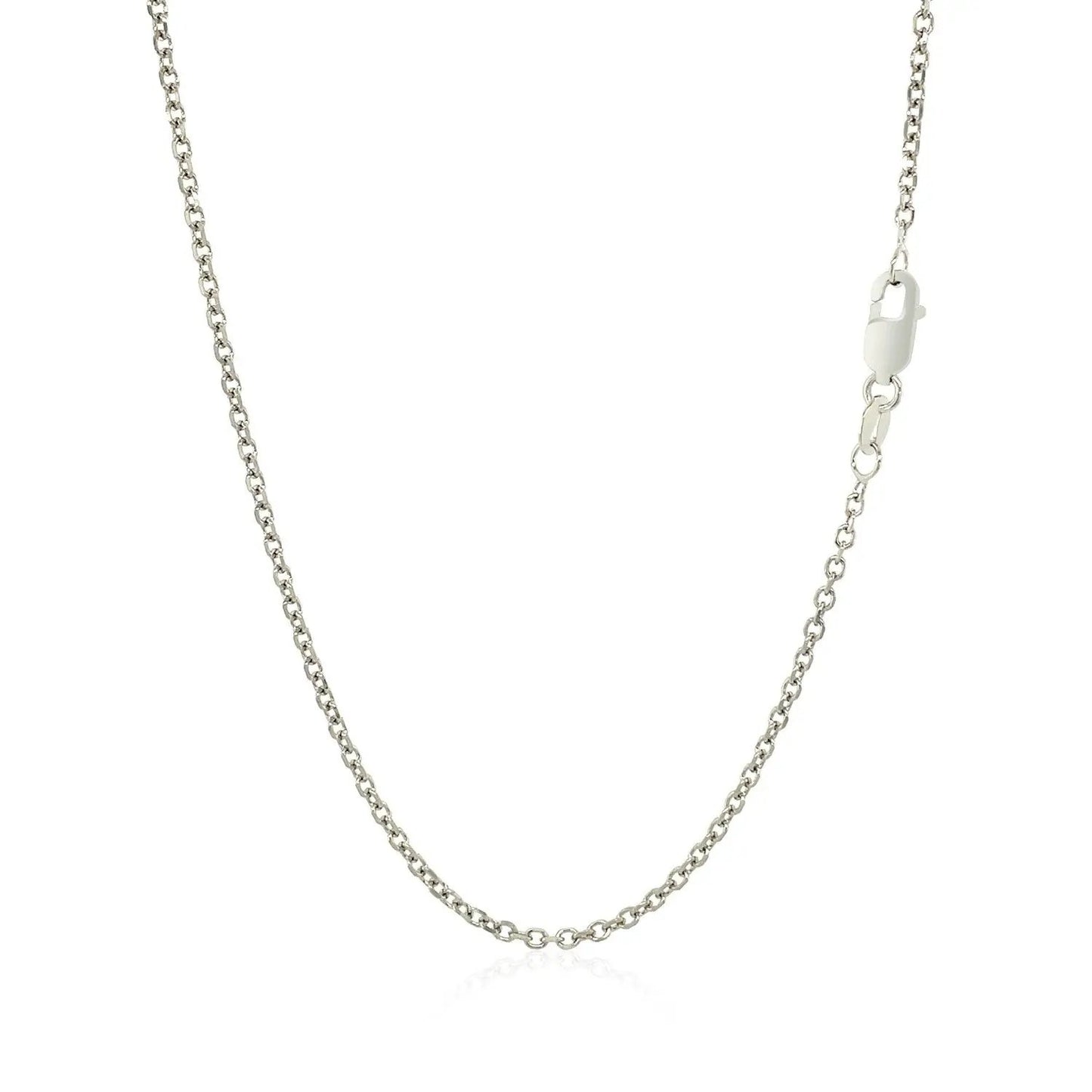 18k White Gold Diamond Cut Cable Link Chain Necklace 1.40 mm with lobster clasp by Bids.com on Tampa Home & Garden Store
