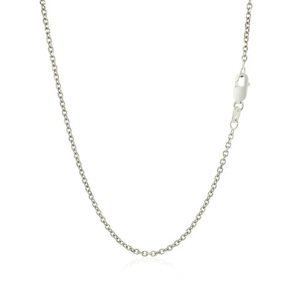 18k White Gold Diamond Cut Cable Link Chain Necklace 1.40 mm with lobster clasp by Bids.com on Tampa Home & Garden Store