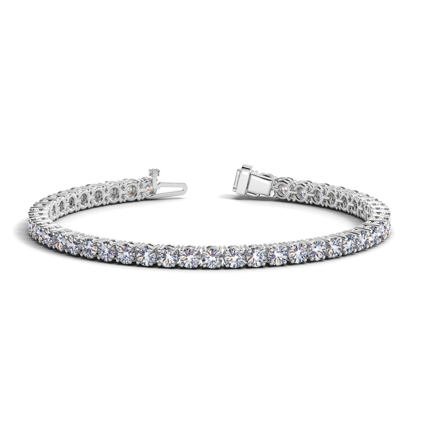Lab-grown round diamond tennis bracelet in 14k white gold, 8 ctw F/G VS2/SI1, prong-set stones by Bids.com on Tampa Home & Garden Store