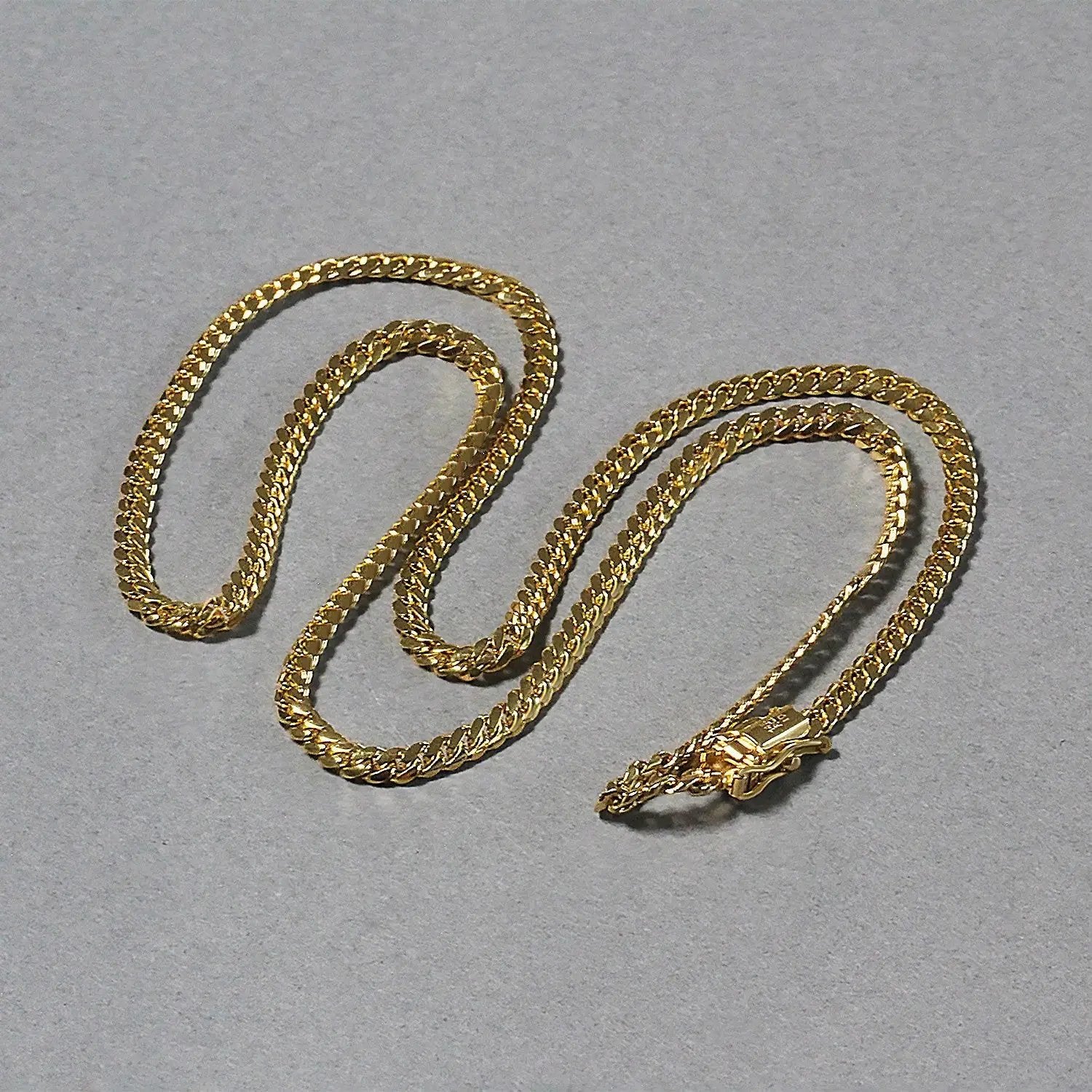 10k yellow gold solid Miami Cuban chain necklace 3.20 mm by Bids.com with clasp on Tampa Home & Garden Store