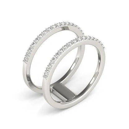 14k white gold dual-band pave diamond ring set, 1/3 cttw, by Bids.com on Tampa Home & Garden Store