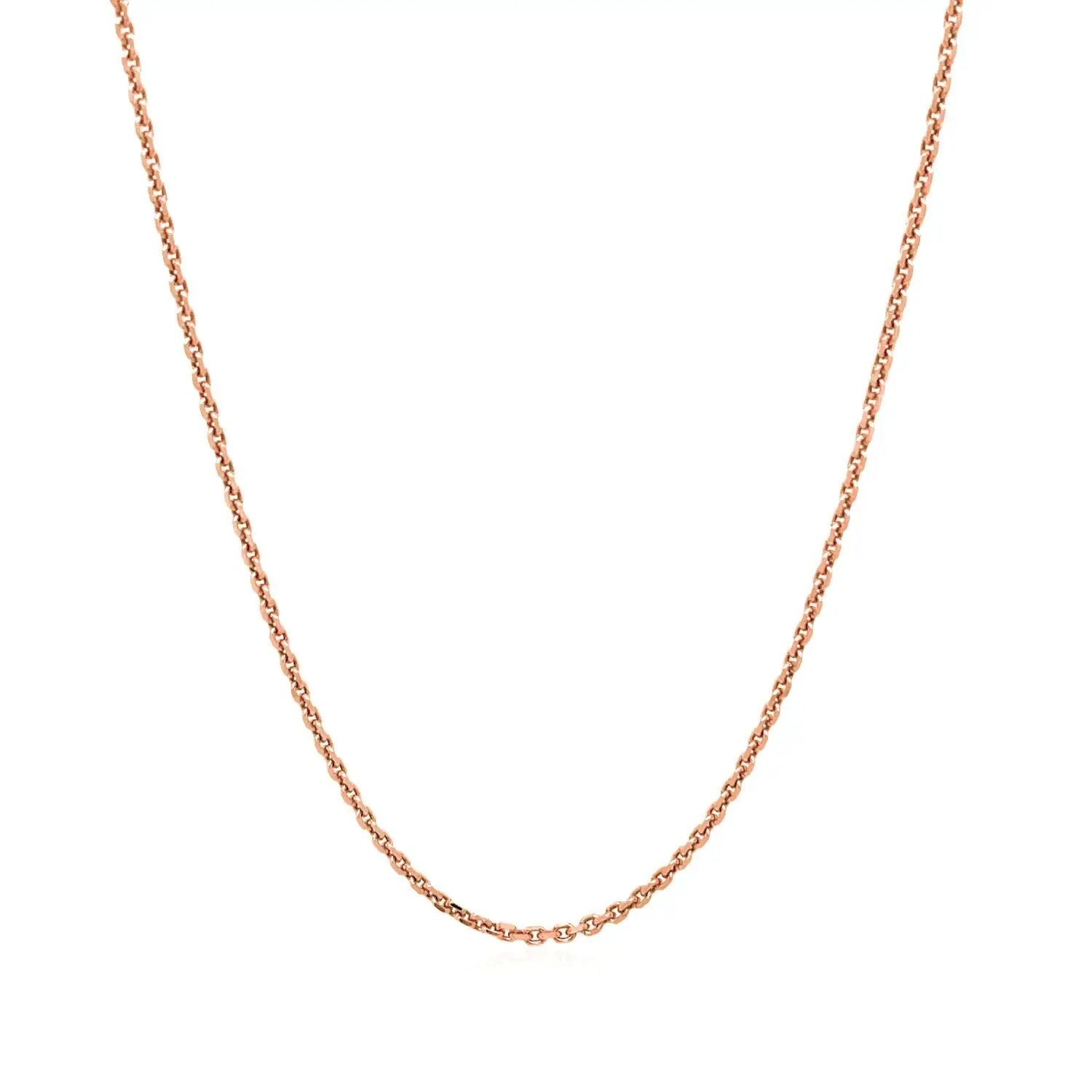 14k rose gold diamond-cut cable link chain necklace 1.3mm by Bids.com on Tampa Home & Garden Store