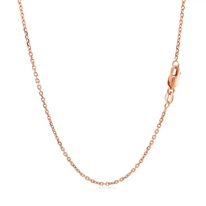 14k rose gold diamond-cut cable link necklace 1.3mm with lobster clasp by Bids.com on Tampa Home & Garden Store