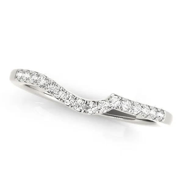14k white gold curved pave diamond wedding ring 1/6 cttw Bids.com on Tampa Home & Garden Store
