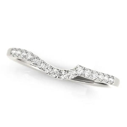 14k white gold curved pave diamond wedding ring 1/6 cttw Bids.com on Tampa Home & Garden Store