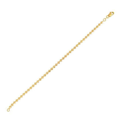 Moon Cut Bead Chain Necklace 14k yellow gold 3.00 mm Bids.com on Tampa Home & Garden Store