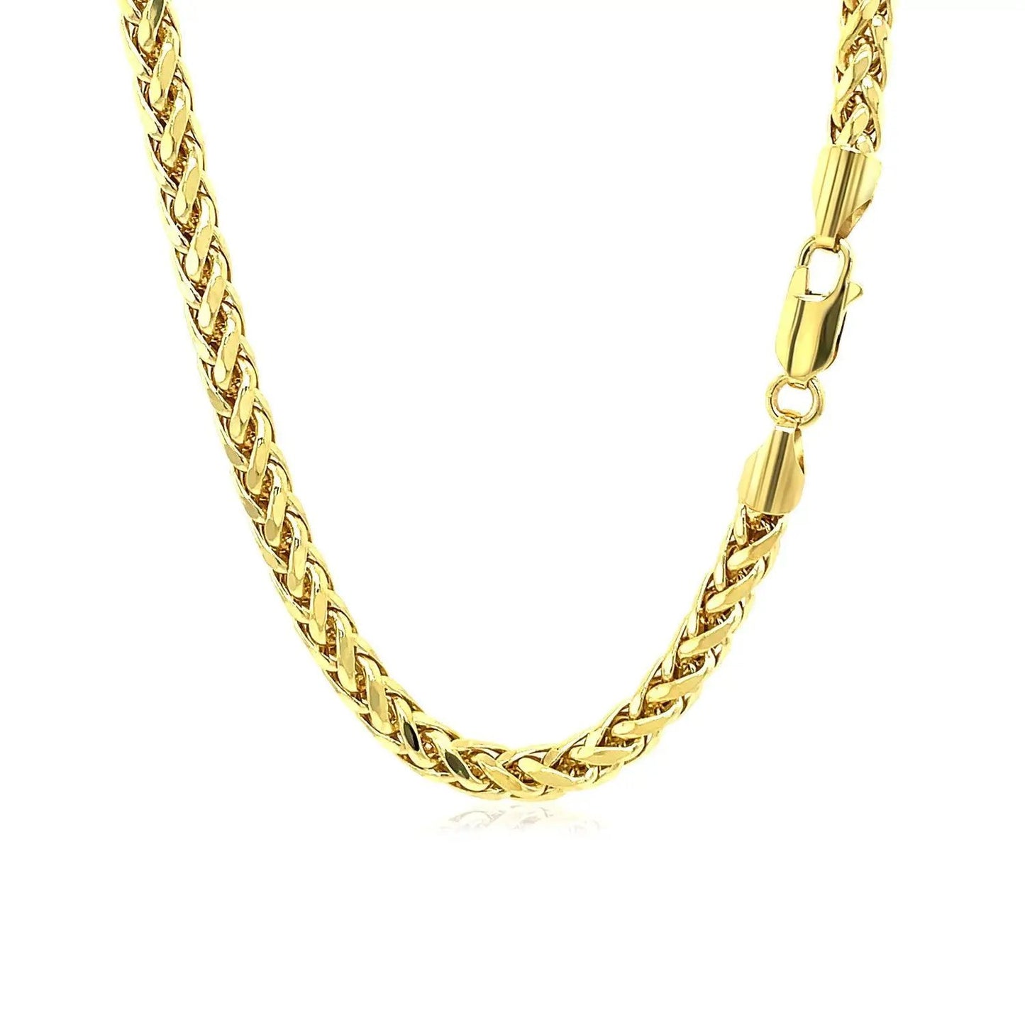 4.1mm 14k yellow gold diamond-cut round Franco chain necklace on Tampa Home & Garden Store