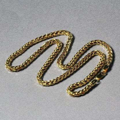 Franco chain necklaces in 14k yellow gold, 4.1mm diamond-cut round links set of three on Tampa Home & Garden Store