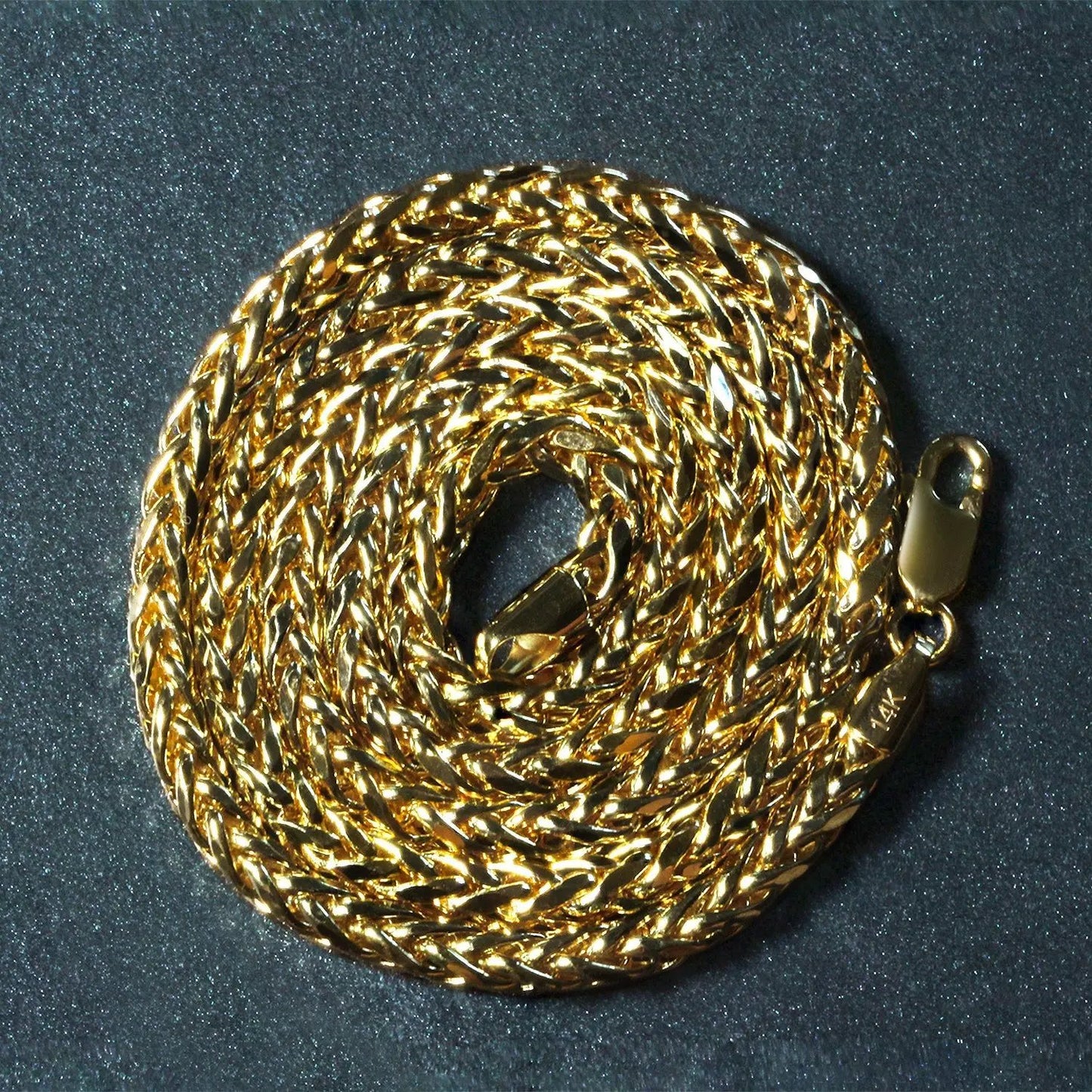 Franco chain necklace 4.1mm 14k yellow gold diamond-cut links on Tampa Home & Garden Store
