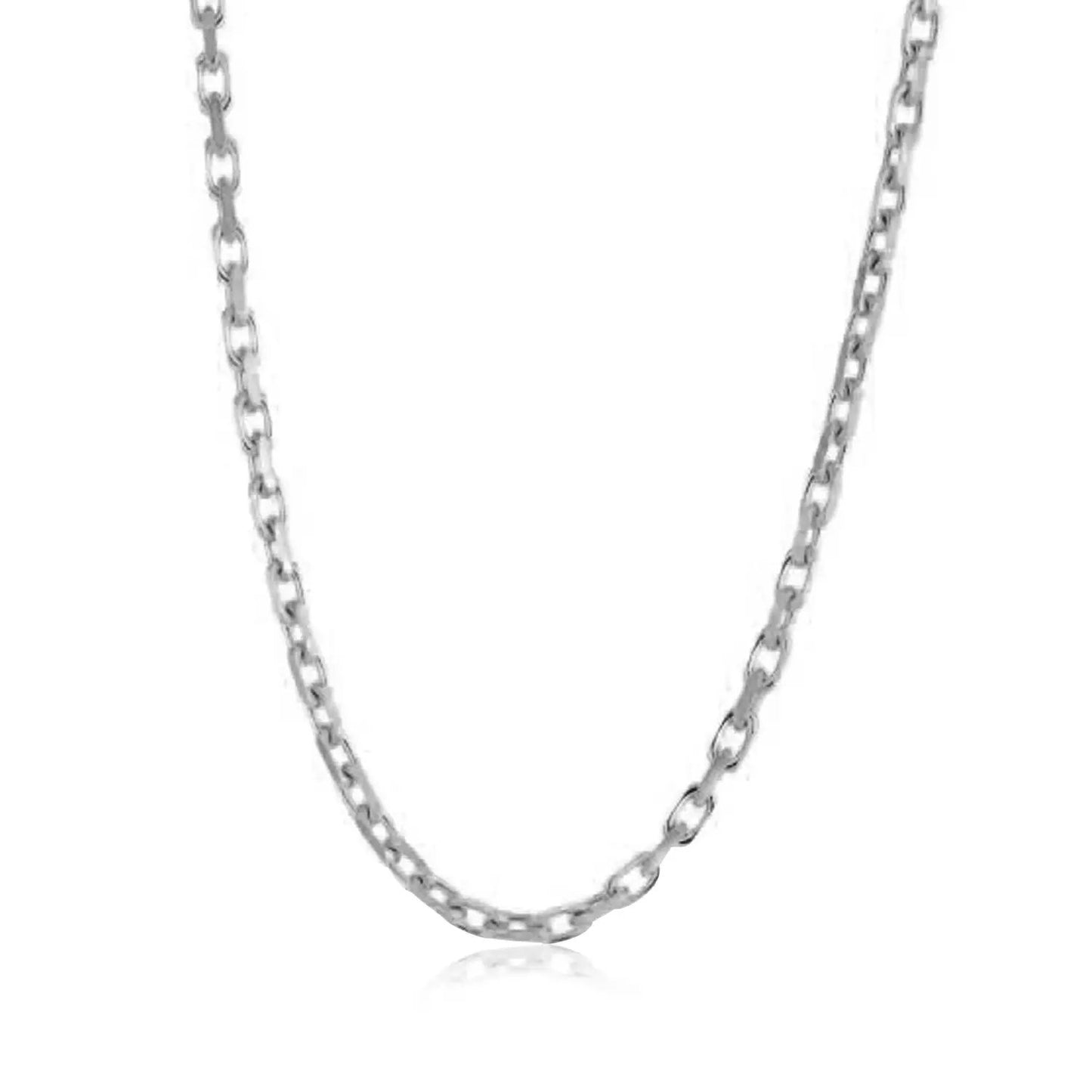 14k white gold French cable link necklace, 2.50 mm chain, Bids.com on Tampa Home & Garden Store