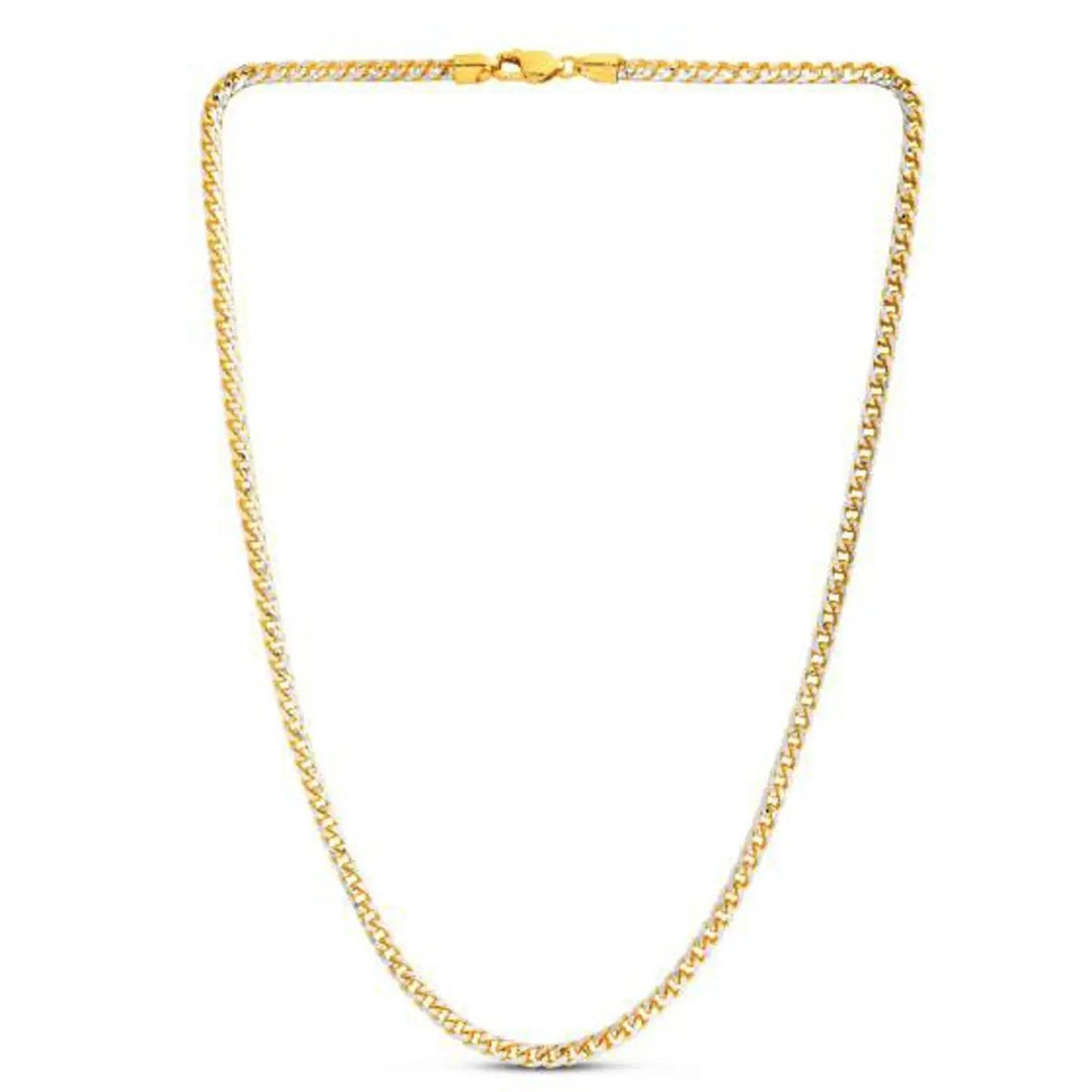 14k yellow gold round Franco chain necklace, 4.00 mm width on Tampa Home & Garden Store