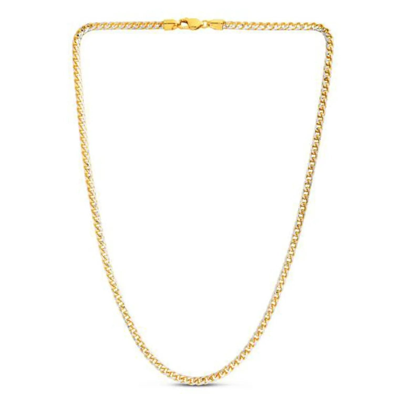 14k yellow gold round Franco chain necklace, 4.00 mm width on Tampa Home & Garden Store