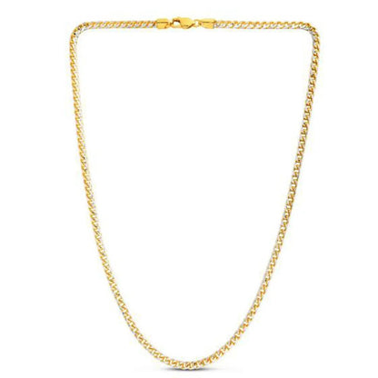 14k yellow gold round Franco chain necklace, 4.00 mm width on Tampa Home & Garden Store