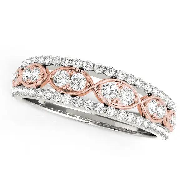 Ring: 14k white and rose gold double infinity diamond band, 3/8 cttw, Bids.com on Tampa Home & Garden Store
