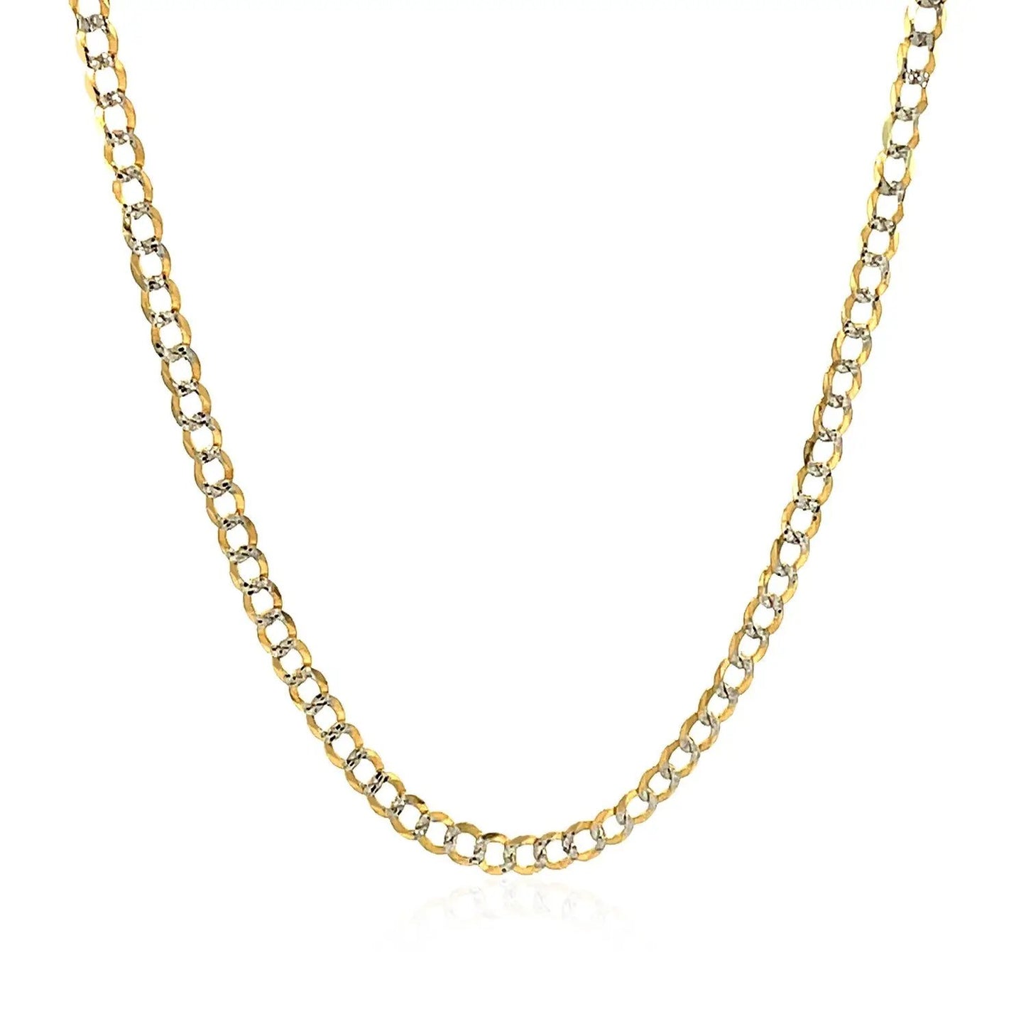 2.6 mm 14k two-tone pave curb chain necklace with gold and silver links by Bids.com on Tampa Home & Garden Store