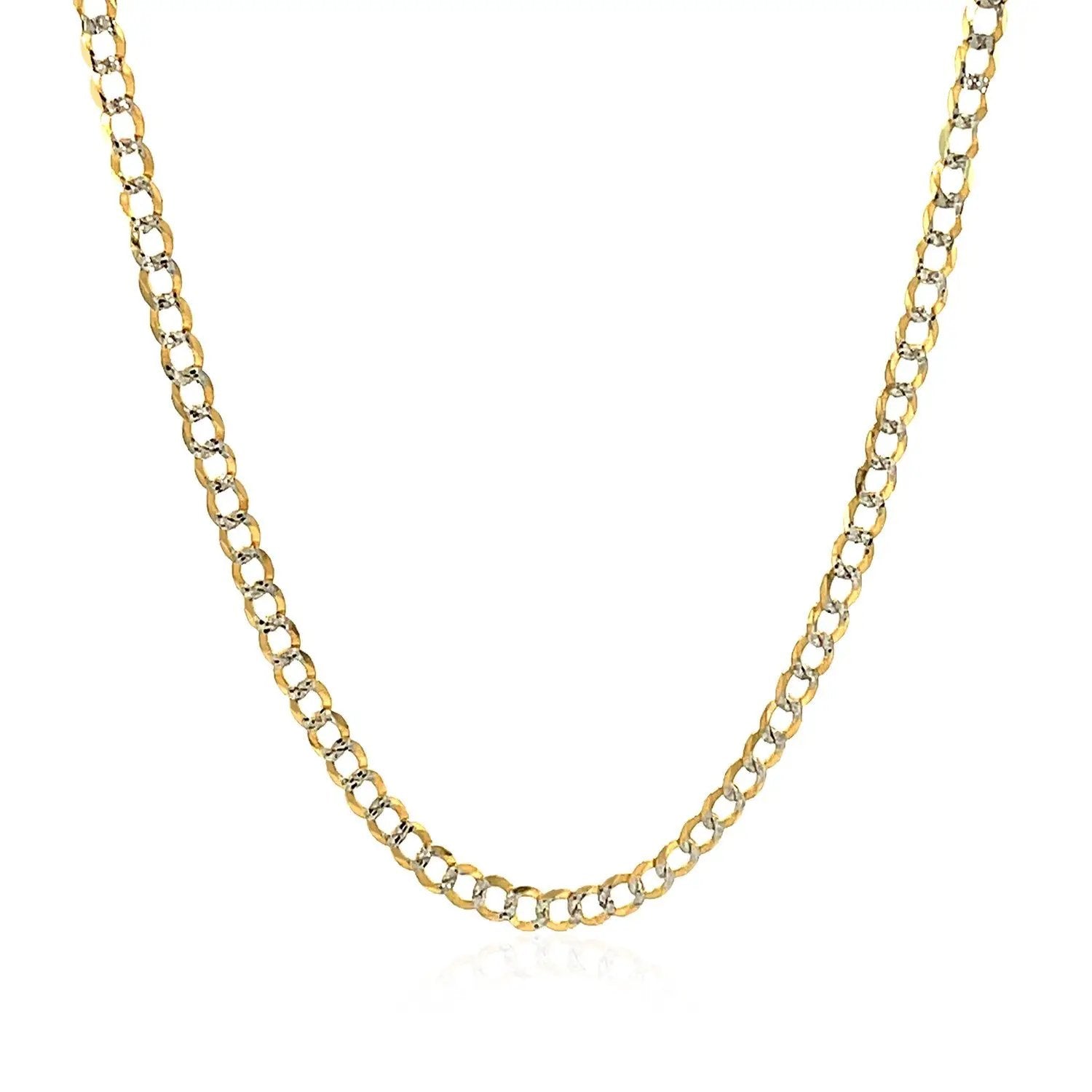2.6 mm 14k two-tone pave curb chain necklace with gold and silver links by Bids.com on Tampa Home & Garden Store