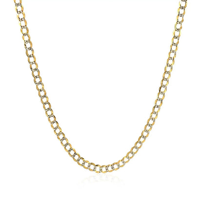 2.6 mm 14k two-tone pave curb chain necklace with gold and silver links by Bids.com on Tampa Home & Garden Store