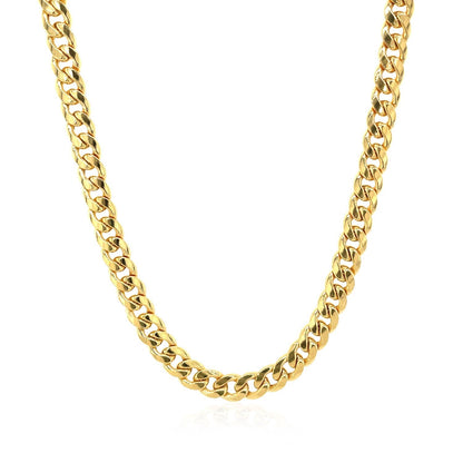 10k yellow gold Miami Cuban semi-solid chain necklace, 4.50 mm, by Bids.com on Tampa Home & Garden Store