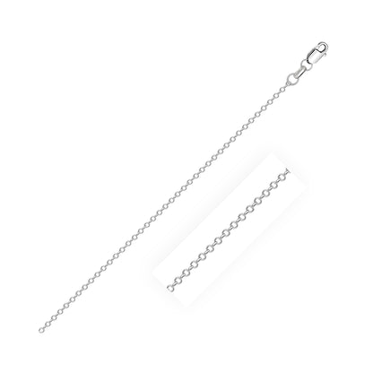 18k white gold diamond-cut cable link necklace, 0.75 mm, lobster clasp by Bids.com on Tampa Home & Garden Store