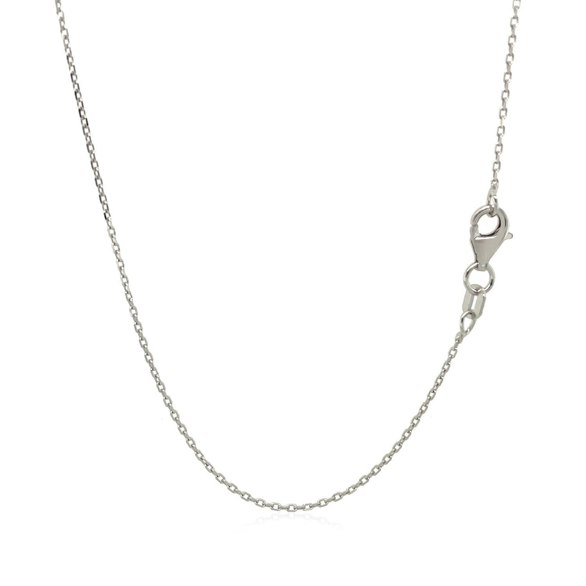 18k white gold diamond-cut cable link necklace 0.75mm Bids.com on Tampa Home & Garden Store