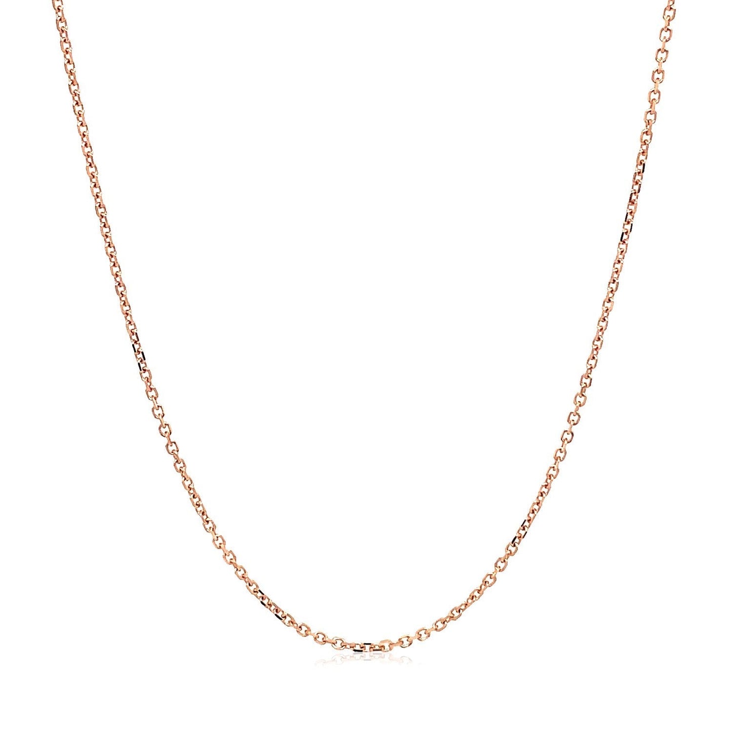 18k rose gold diamond-cut cable link necklace, 1.10 mm, Bids.com on Tampa Home & Garden Store
