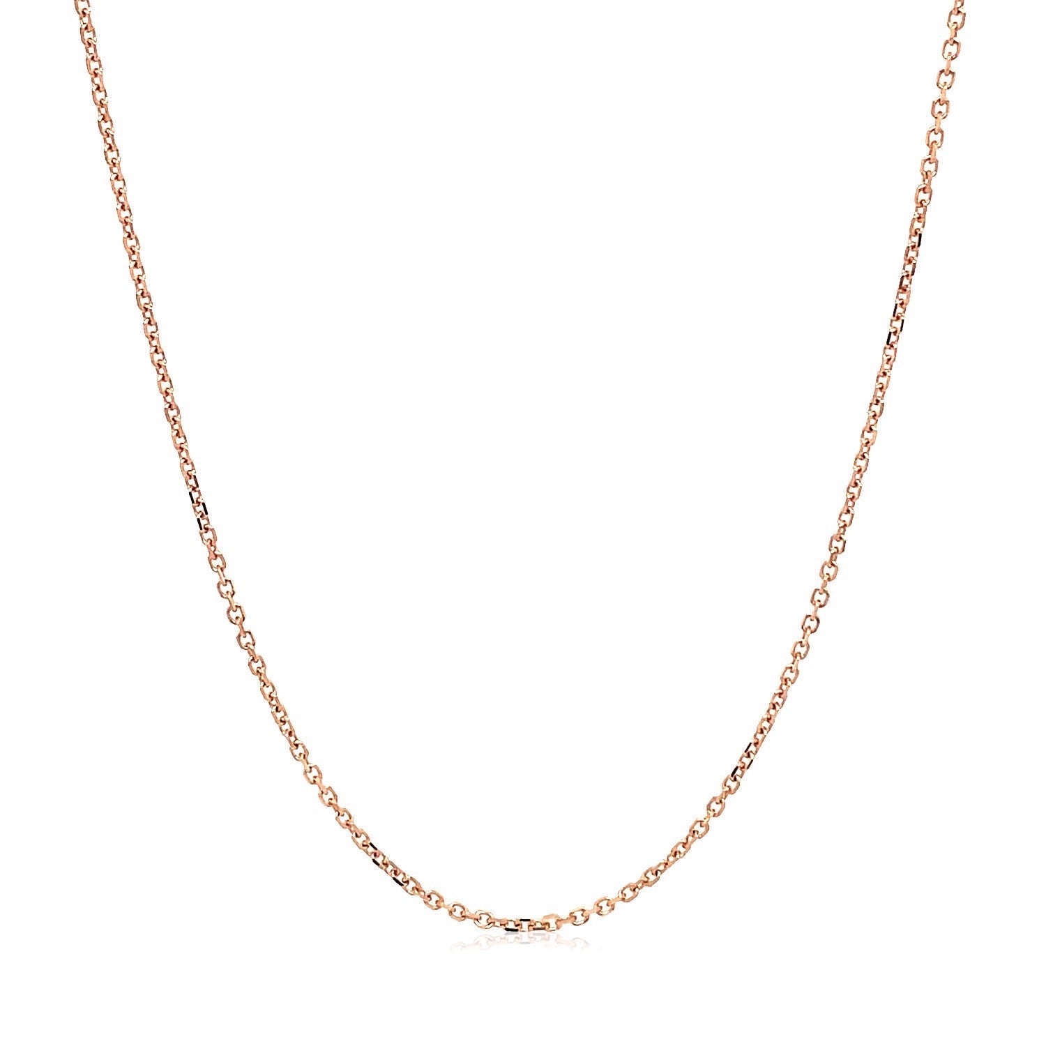 18k rose gold diamond-cut cable link necklace, 1.10 mm, Bids.com on Tampa Home & Garden Store