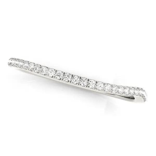 14k white gold curved diamond wedding ring 1/10 cttw by Bids.com on Tampa Home & Garden Store