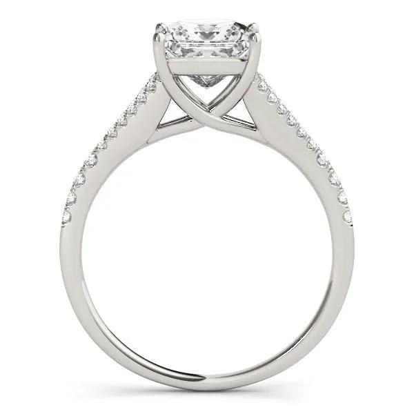 14k white gold engagement ring with princess-cut diamond and pavé split-shank 1 1/8 cttw on Tampa Home & Garden Store